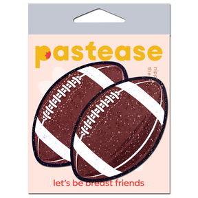 Football Pasties on Sparkly Velvet American Football Nipple Covers by Pastease
