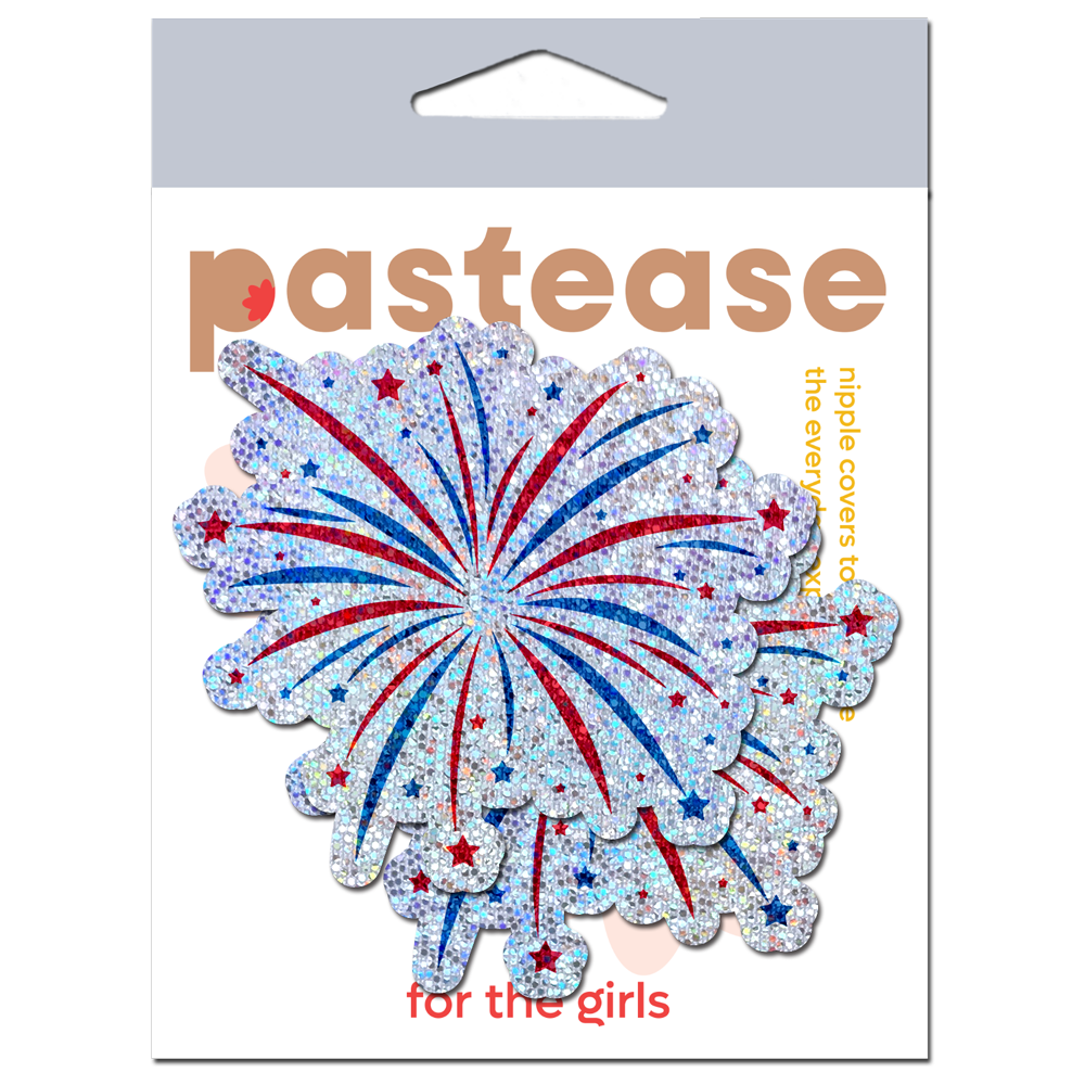 Fireworks Pasties Patriotic Explosion Glitter Nipple Covers by Pastease