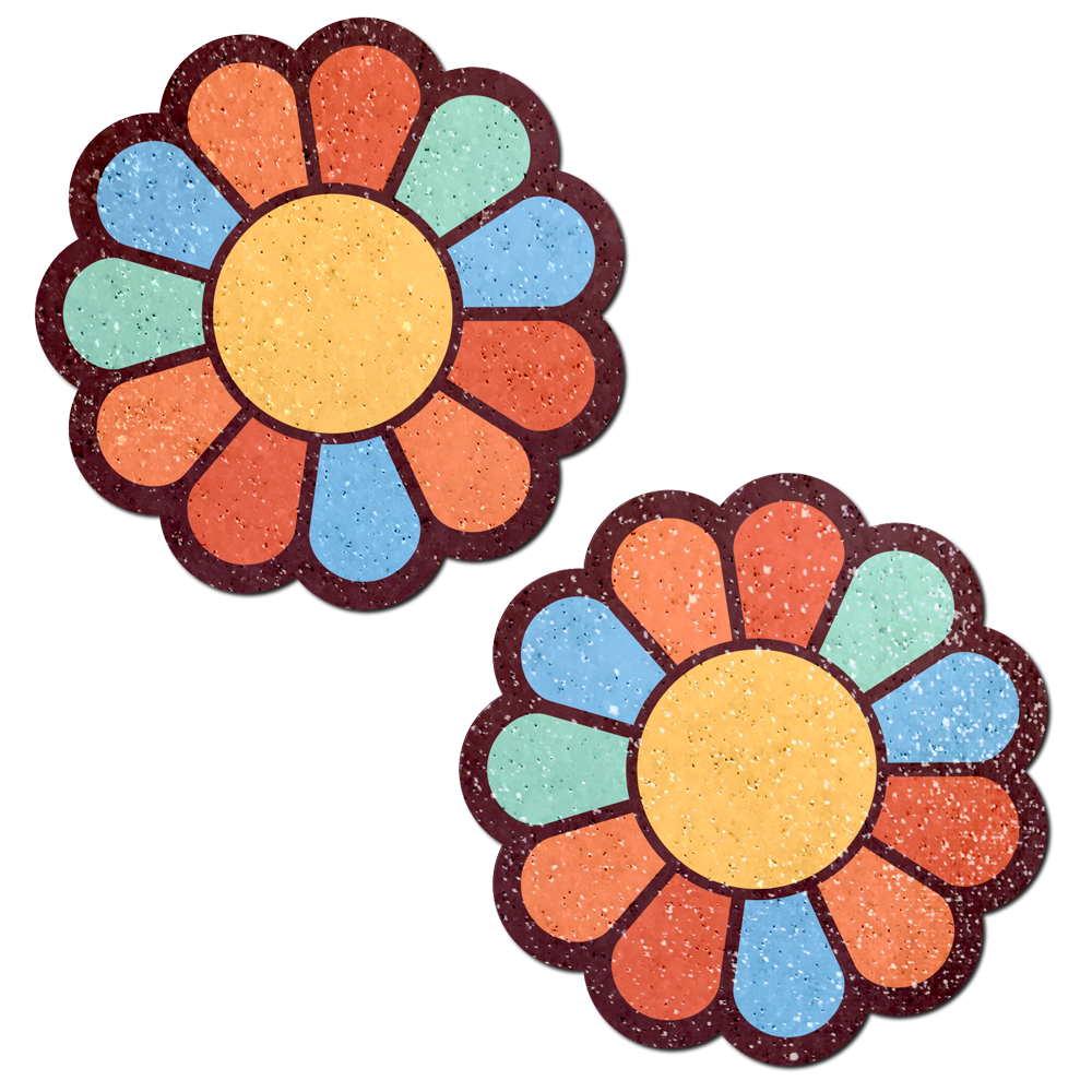 Rainbow Flower Pasties Hippy Rainbow Daisy Breast Covers by Pastease