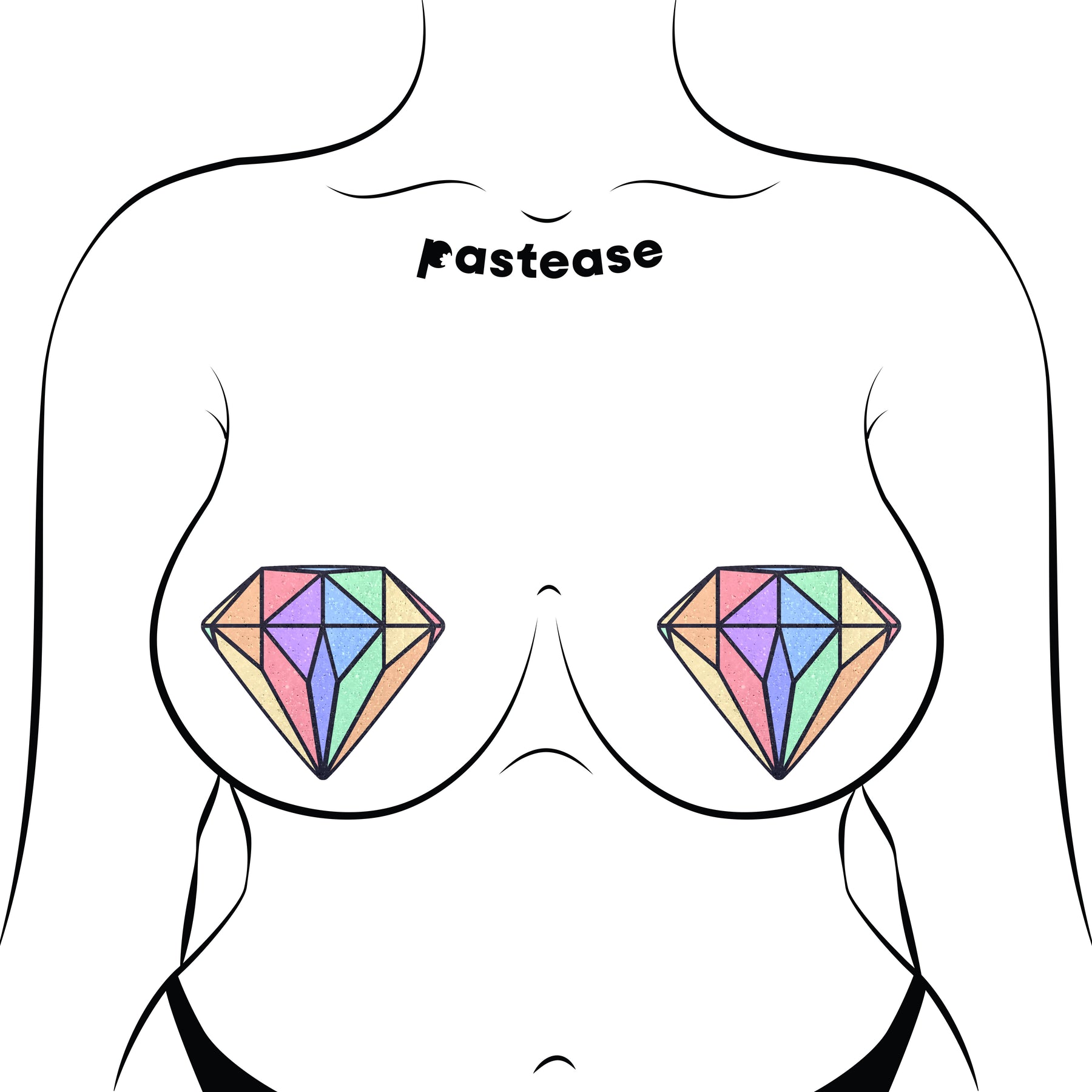 Gem: Pastel Rainbow Diamond Nipple Pasties by Pastease®