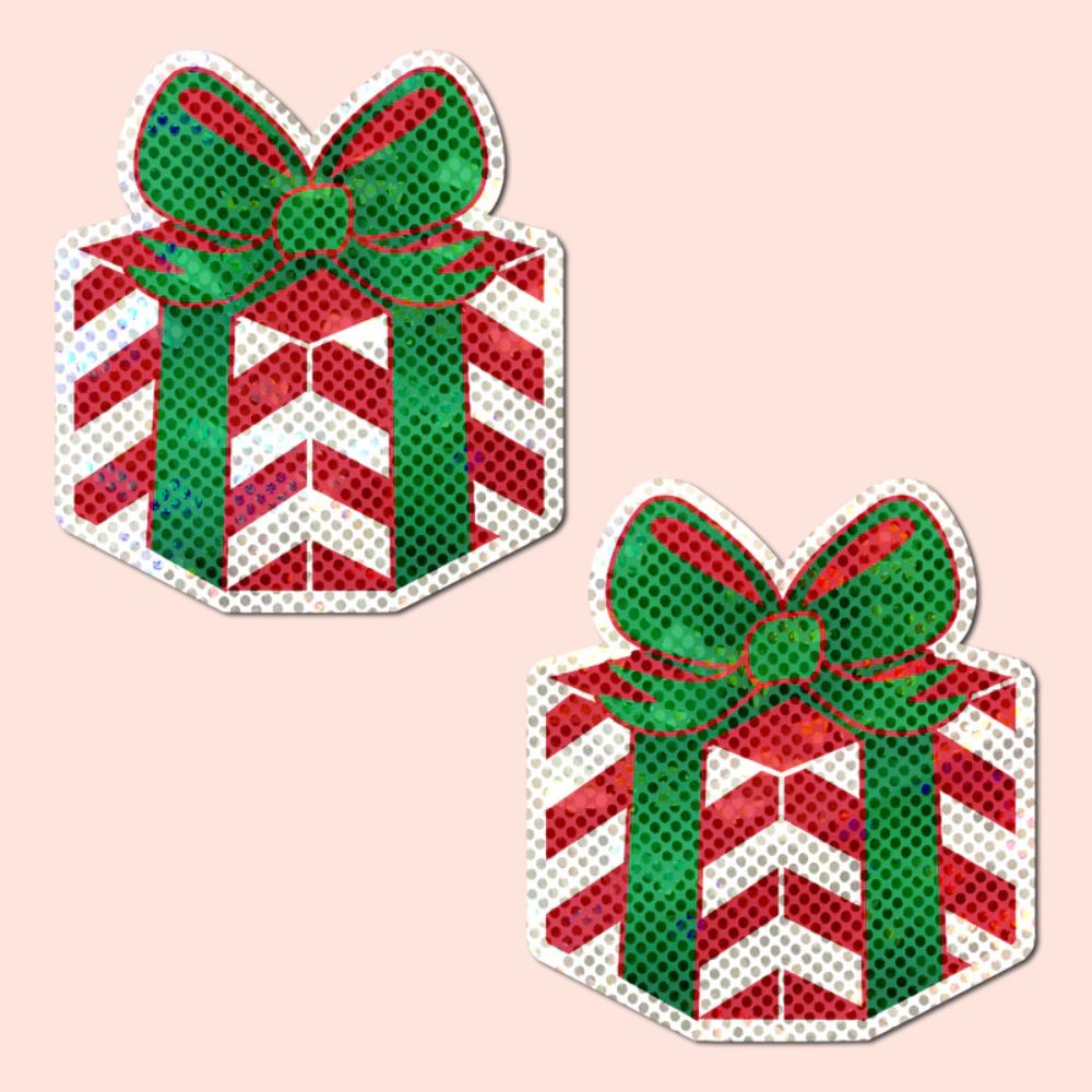 Gift: Christmas Present Wrapped with Bow Nipple Pasties by Pastease®