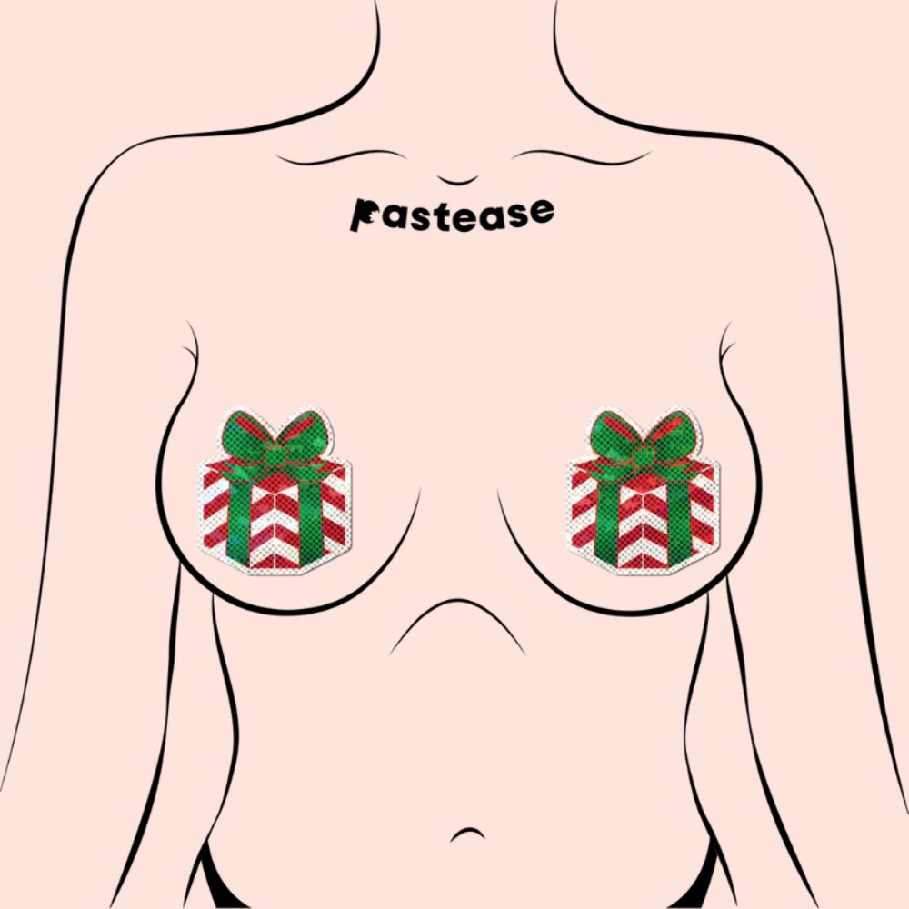 Gift: Christmas Present Wrapped with Bow Nipple Pasties by Pastease®