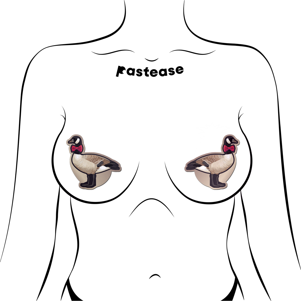 Christmas Goose with Red Holiday Bow Breast Pasties by Pastease®