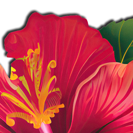 Tropical Vibrant Red Hawaiian Hibiscus Botanical Flower Breast Pasties by Pastease®