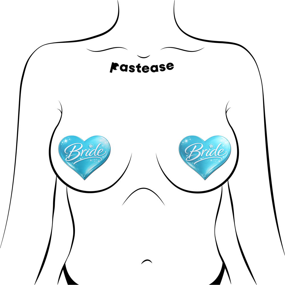 Love: Robin's Egg Blue 'Bride' Heart Nipple Pasties by Pastease® o/s