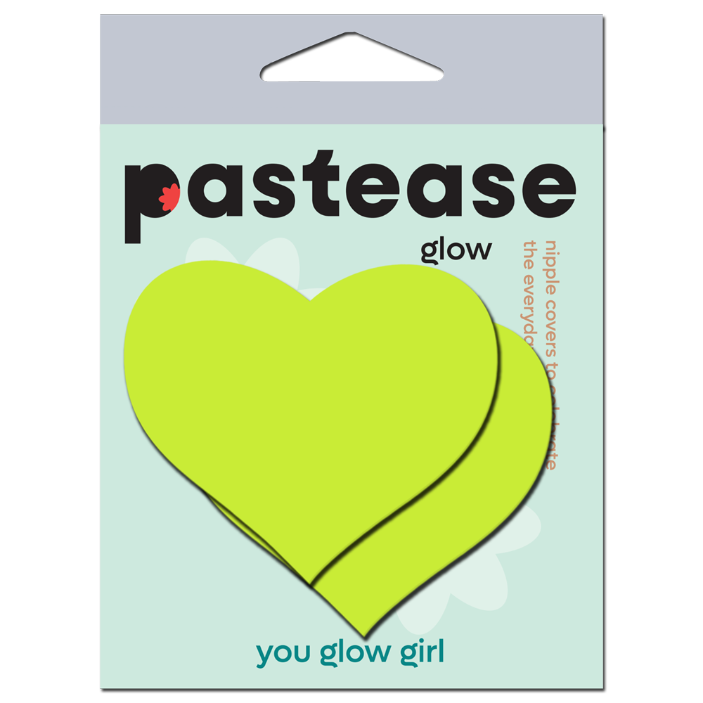 Love: Glow in the Dark Neon Heart Pasties Nipple Covers by Pastease®