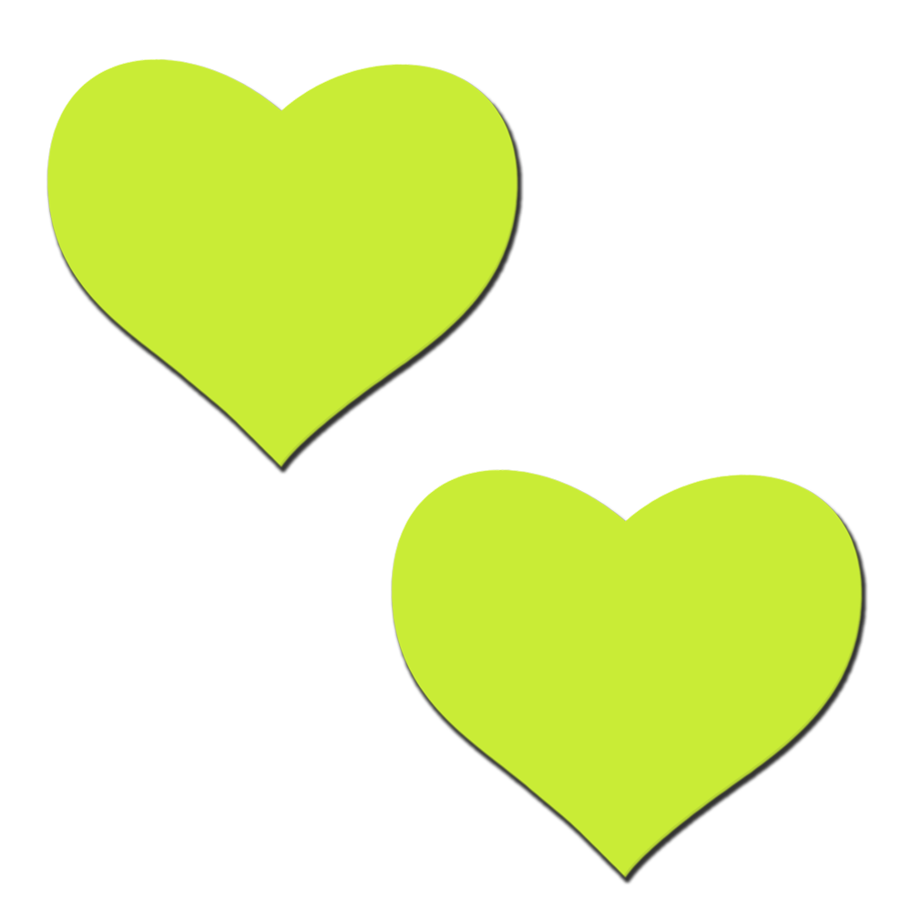 Love: Glow in the Dark Neon Heart Pasties Nipple Covers by Pastease®