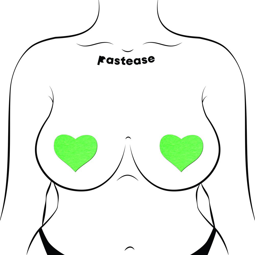Love: Glow-in-the-Dark Heart Nipple Pasties by Pastease® o/s