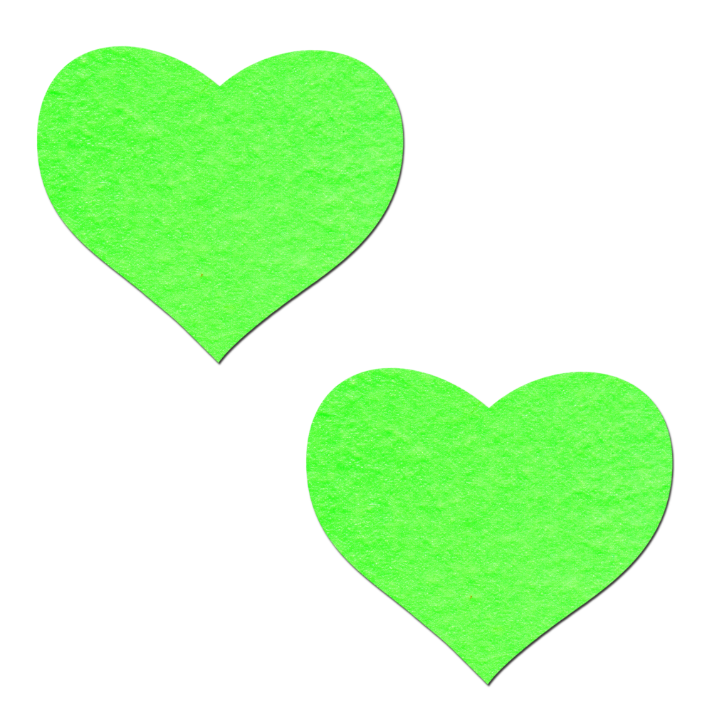 Love: Glow in the Dark Neon Heart Pasties Nipple Covers by Pastease®