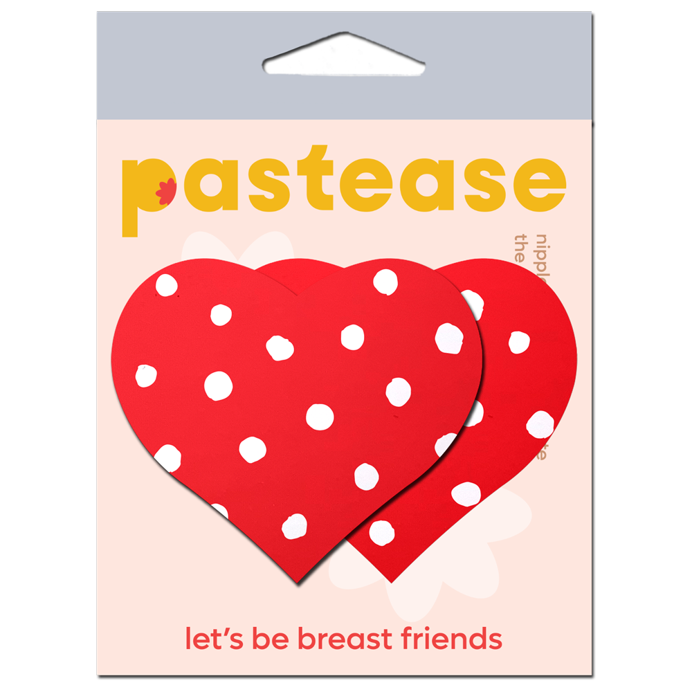Red Heart with White Polka Dot Breast Pasties by Pastease®