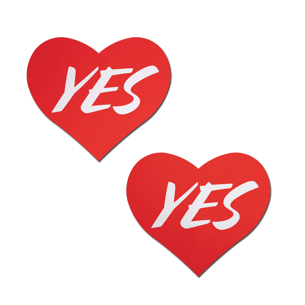 Love: 'YES' Red Heart Pasties Nipple Covers by Pastease