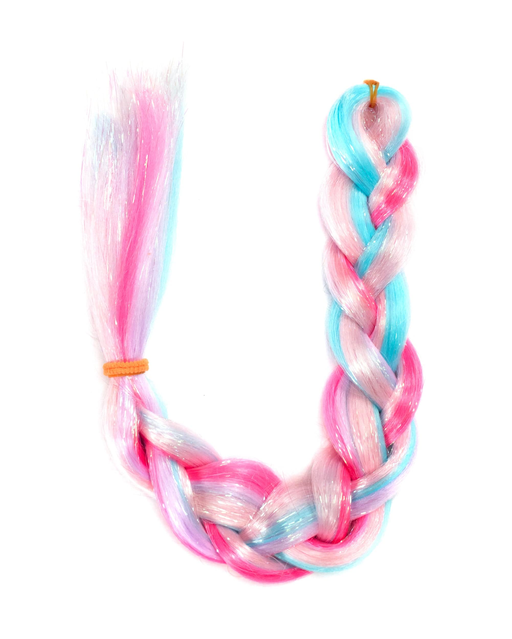 Cotton Kandi - Pink Blue Purple Mixed Hair Extension W/ Tinsel