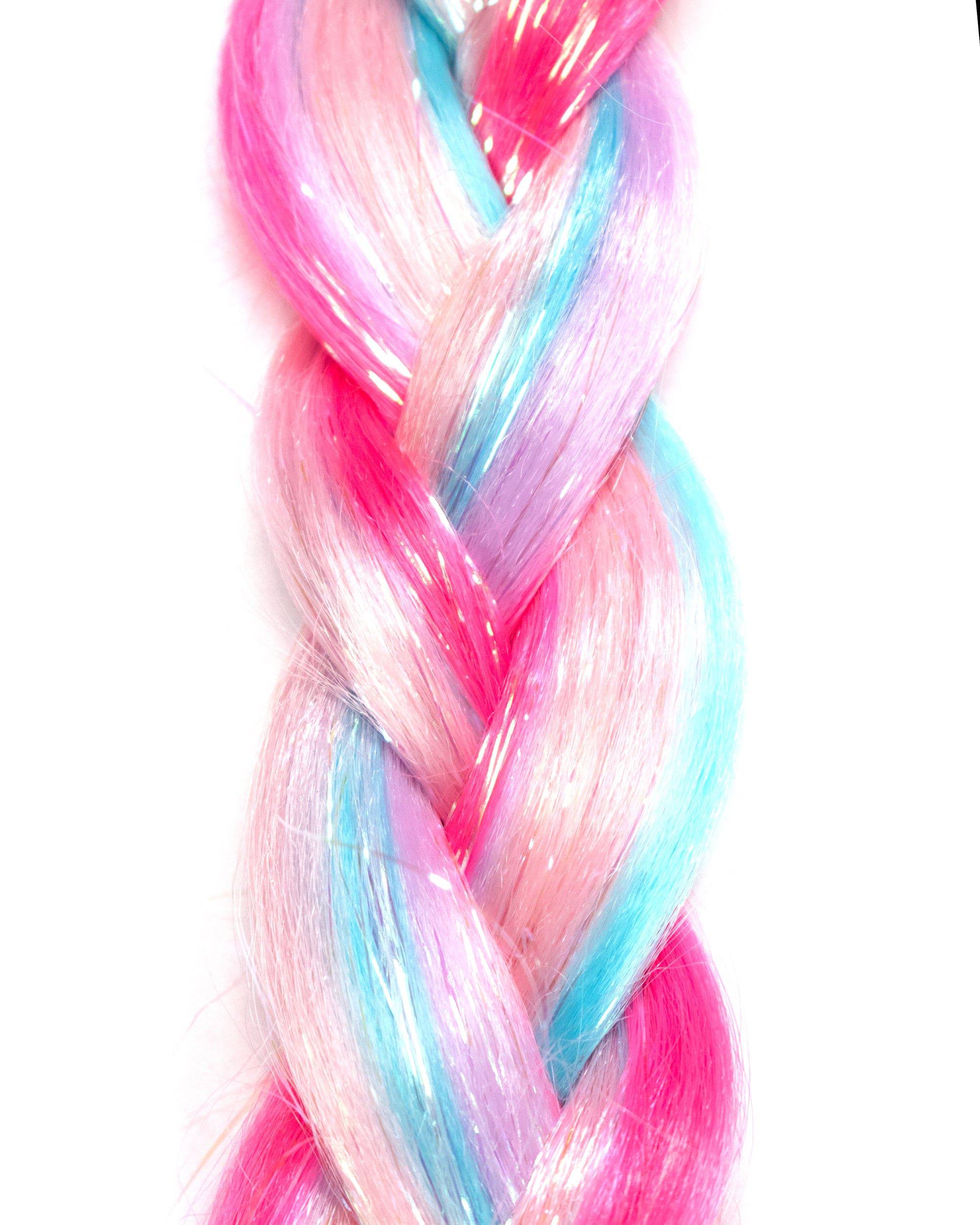 Cotton Kandi - Pink Blue Purple Mixed Hair Extension W/ Tinsel