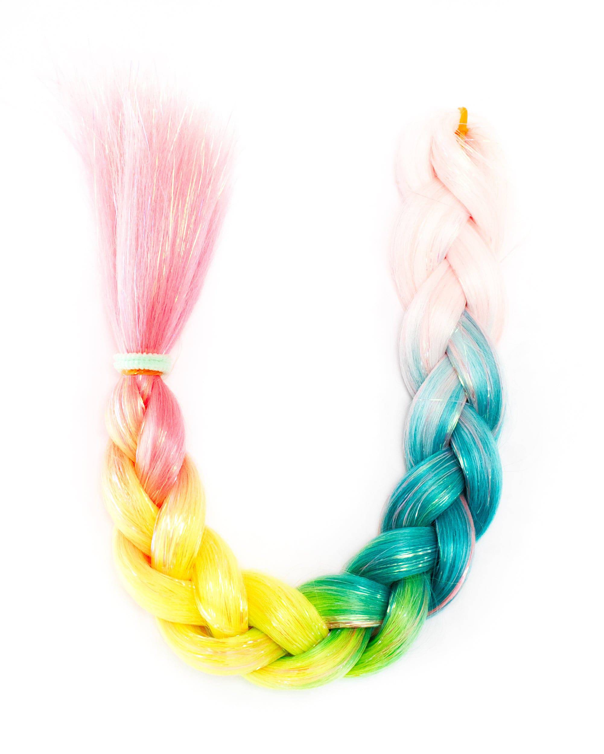 Stellar - Pastel Rainbow Hair Extension with Tinsel