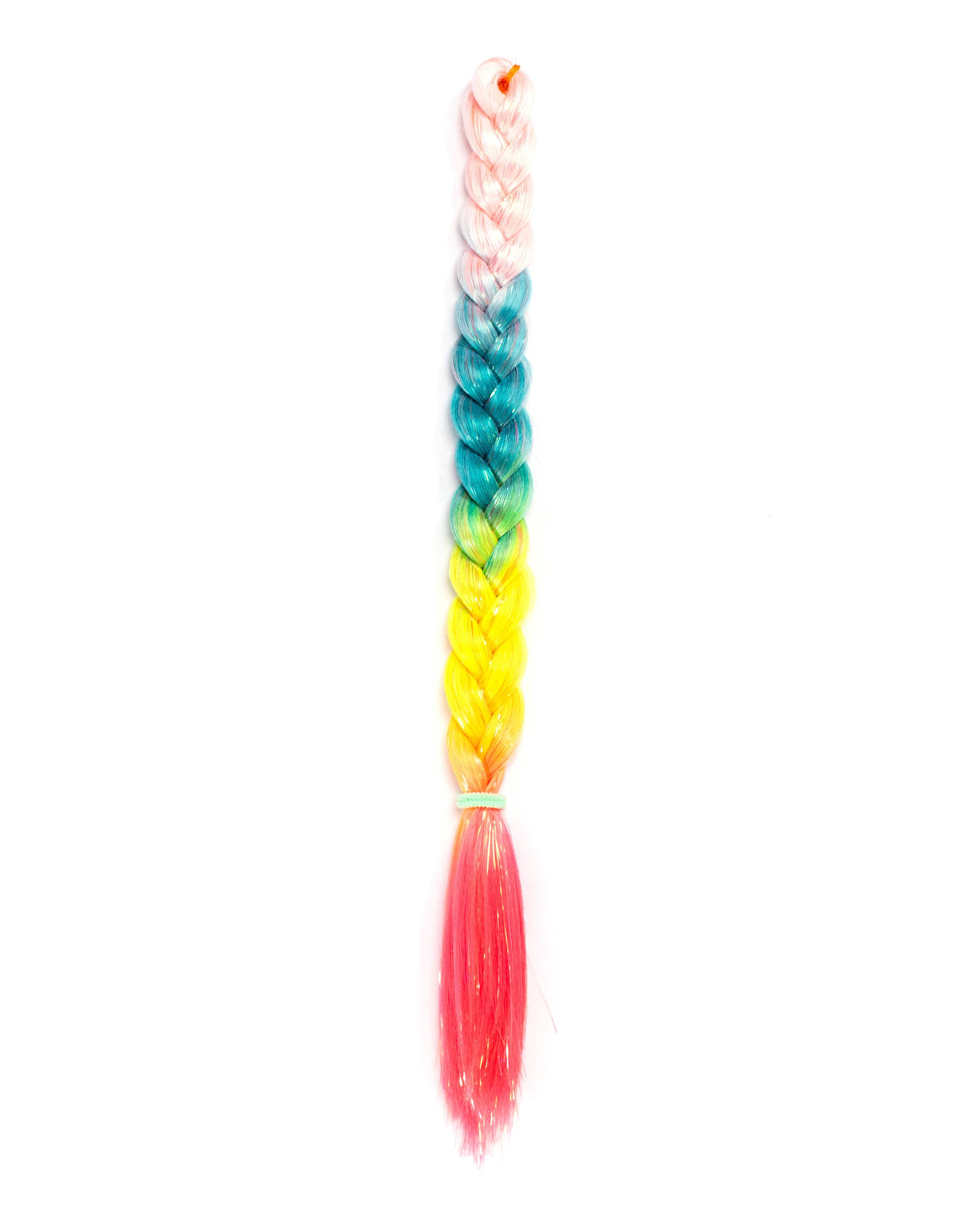 Stellar - Pastel Rainbow Hair Extension with Tinsel