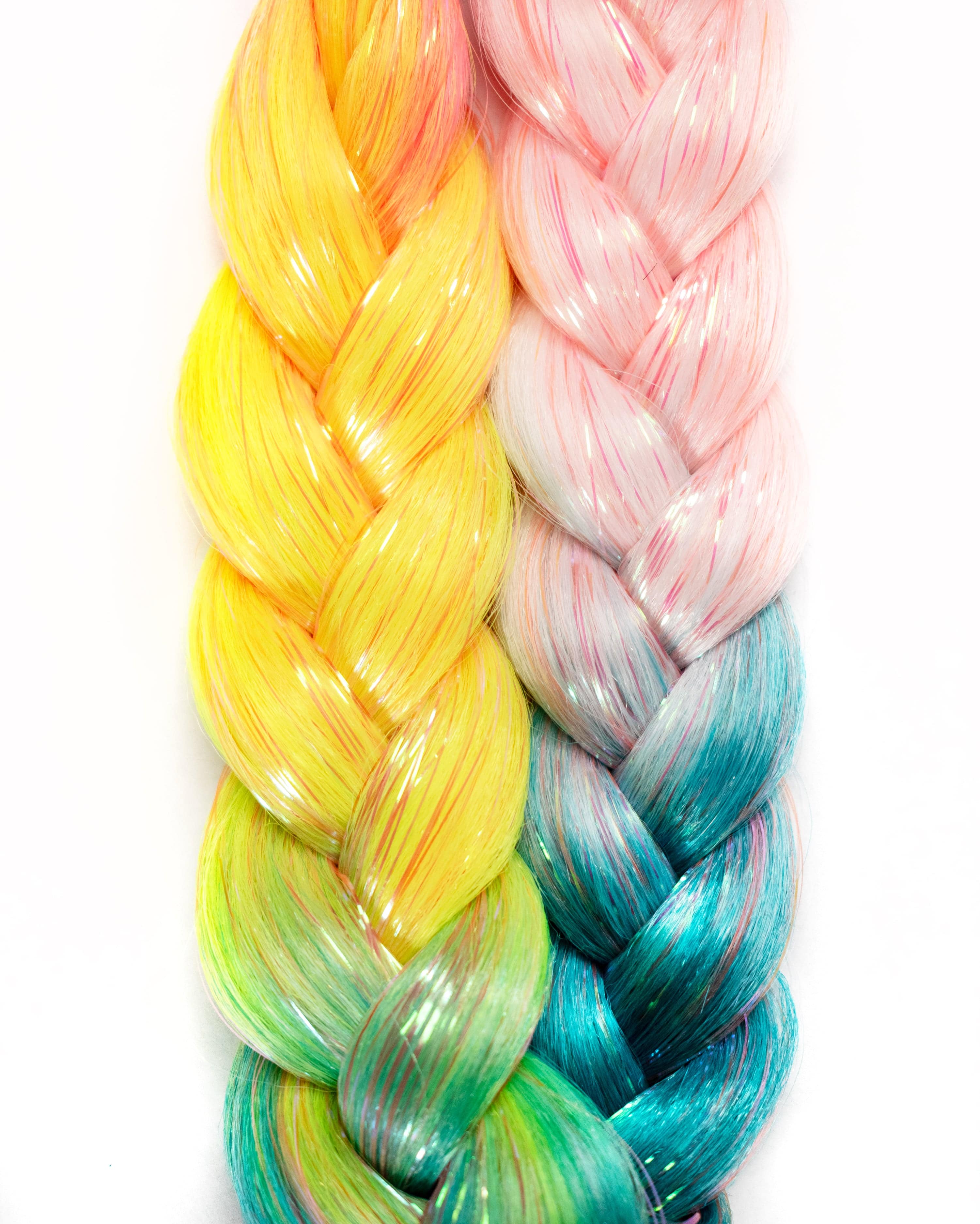 Stellar - Pastel Rainbow Hair Extension with Tinsel