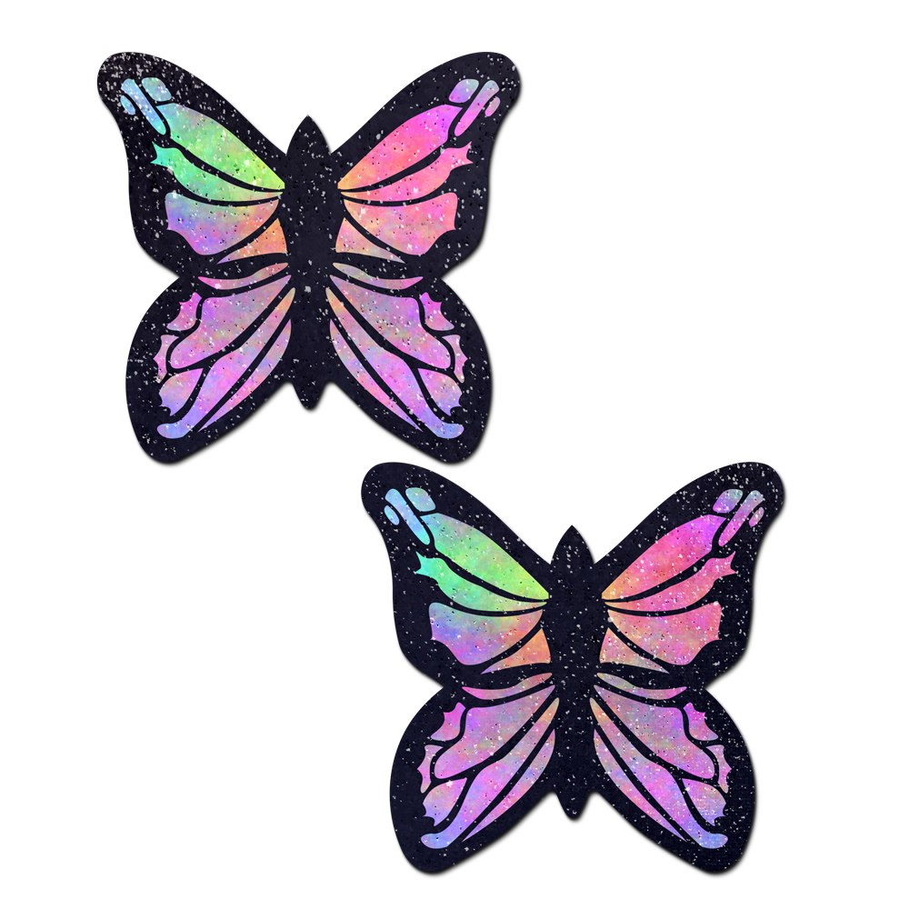 Monarch: Glitter Pastel Rainbow Butterfly Nipple Pasties by Pastease®