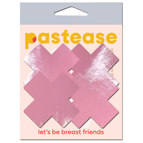 Petite Plus X: Patent Leather Fetish Vinyl Cross Nipple Pasties by Pastease® o/s