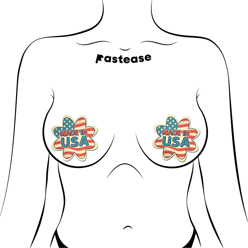 Patriotic Made in USA Flag Petal Breast Pasties by Pastease®