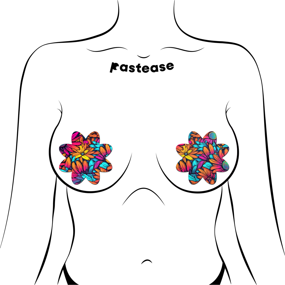 Neon Flowers Petal Breast Pasties by Pastease®