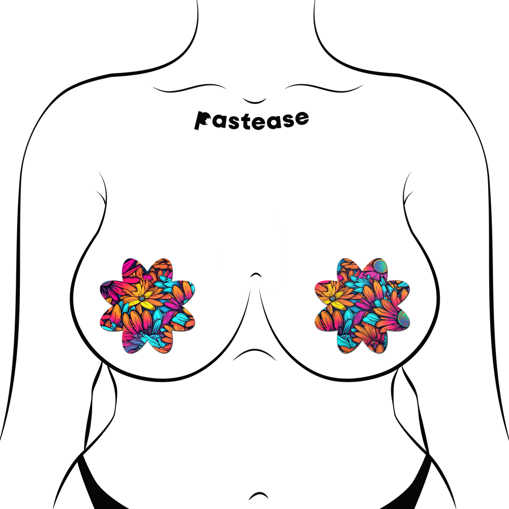 Neon Flowers Petal Breast Pasties by Pastease®