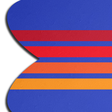 Vibrant Retro Stripes on Blue Petal Breast Pasties by Pastease®