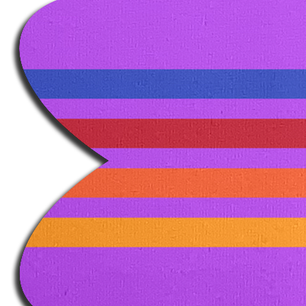 Colorful Retro Stripes on Purple Petal Breast Pasties by Pastease®