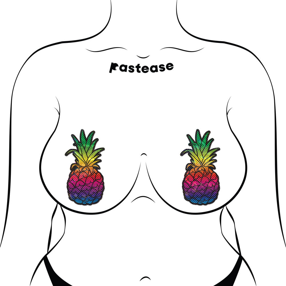 Rainbow Pineapple Sparkling Breast Pasties by Pastease®