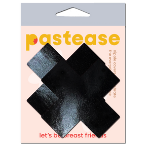 Plus X: Patent Leather Fetish Vinyl Cross Nipple Pasties by Pastease®
