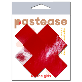 Plus X: Patent Leather Fetish Vinyl Cross Nipple Pasties by Pastease®