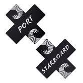 Plus X: 'Port' & 'Starboard' Black & White Cross Nipple Pasties by Pastease