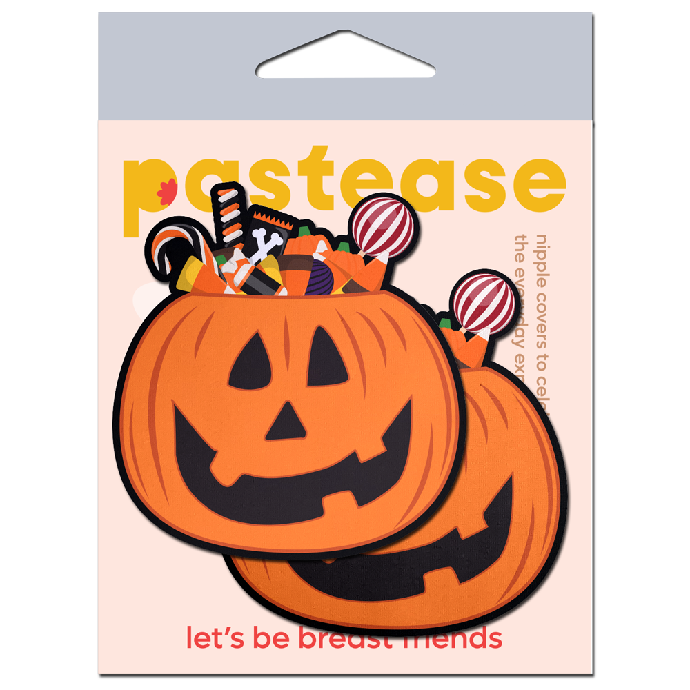 Trick-or-Treat Pumpkin Pasties with Candy Nipple Covers by Pastease