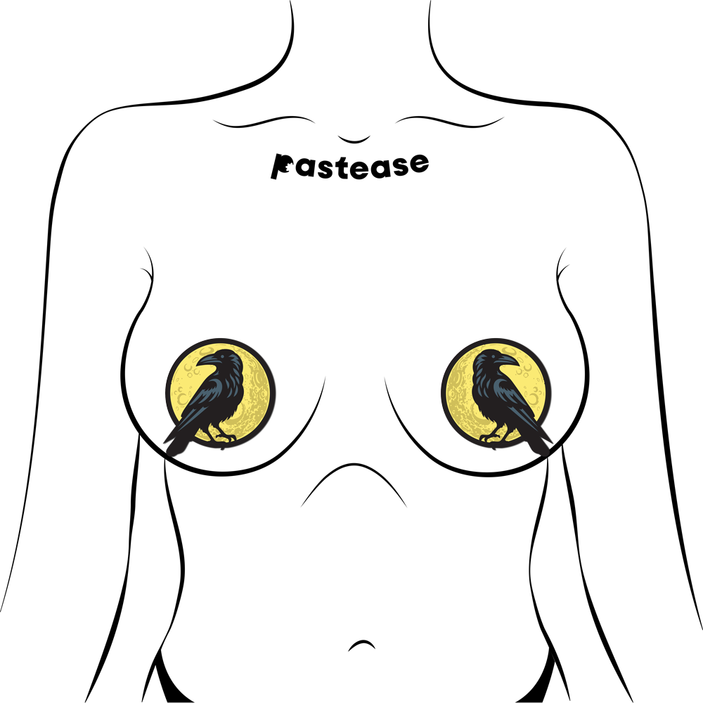 Black Raven and Full Moon Breast Pasties by Pastease®