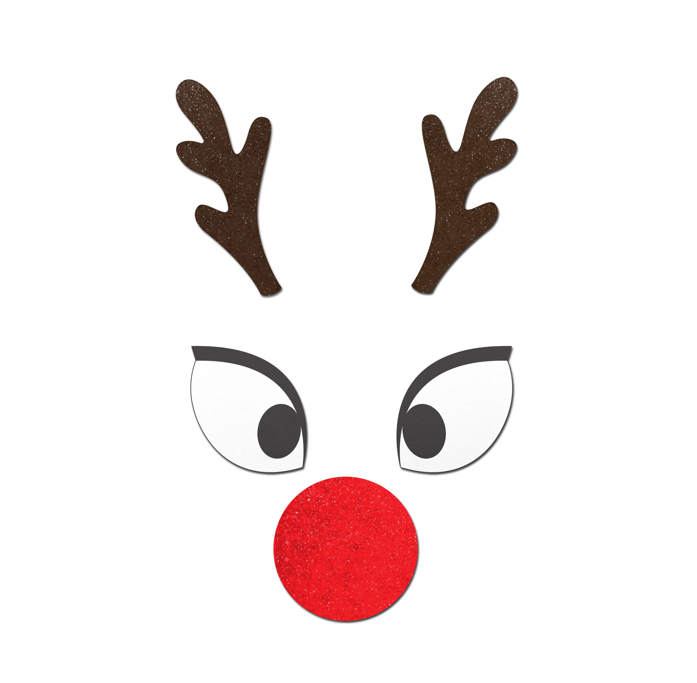 Reindeer Boob Kit Pasties: Rudolph Eyes Nose & Antler Nipple Cover by Pastease®