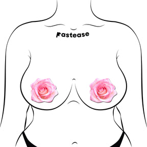 Rose: Glitter Velvet Blooming Rose Flower Nipple Pasties by Pastease®