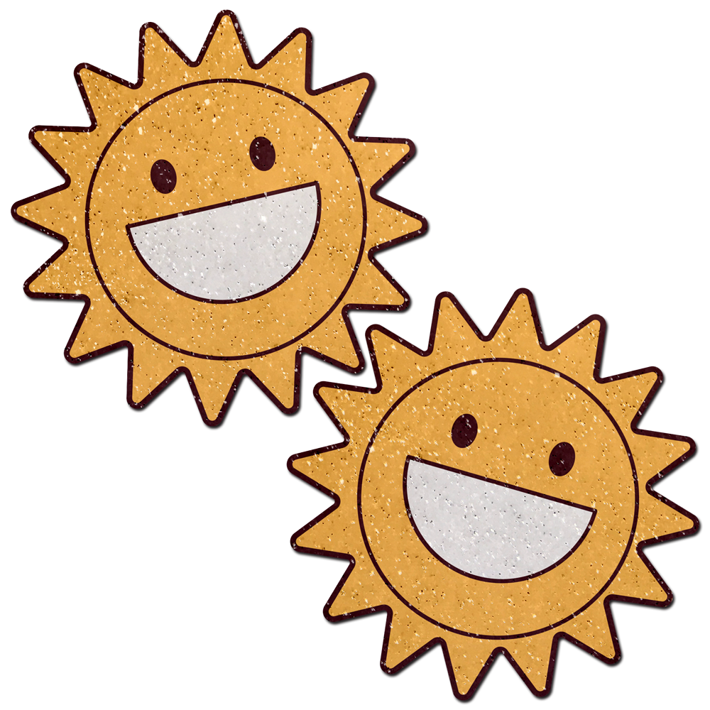 Happy Sun Pasties Sparkling Smiling Sunshine Nipple Covers by Pastease®