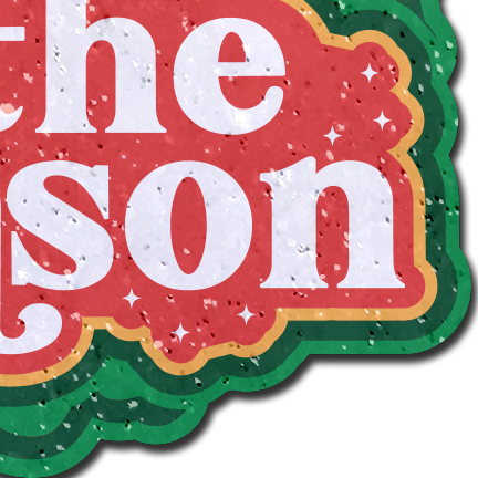 Tits the Season Holiday Green Wreath on Glittery Velvet Breast Pasties by Pastease®