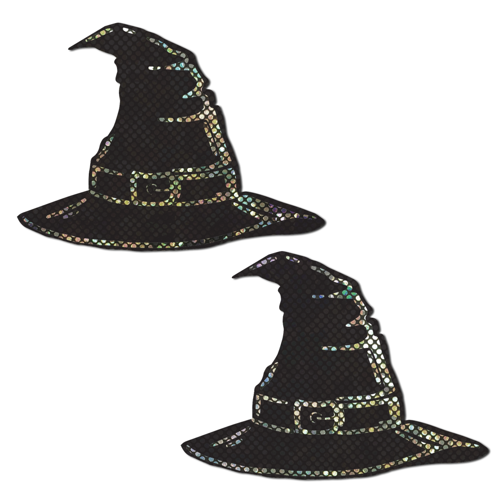 Disco Black Spooky Witches Hat Breast Pasties by Pastease®
