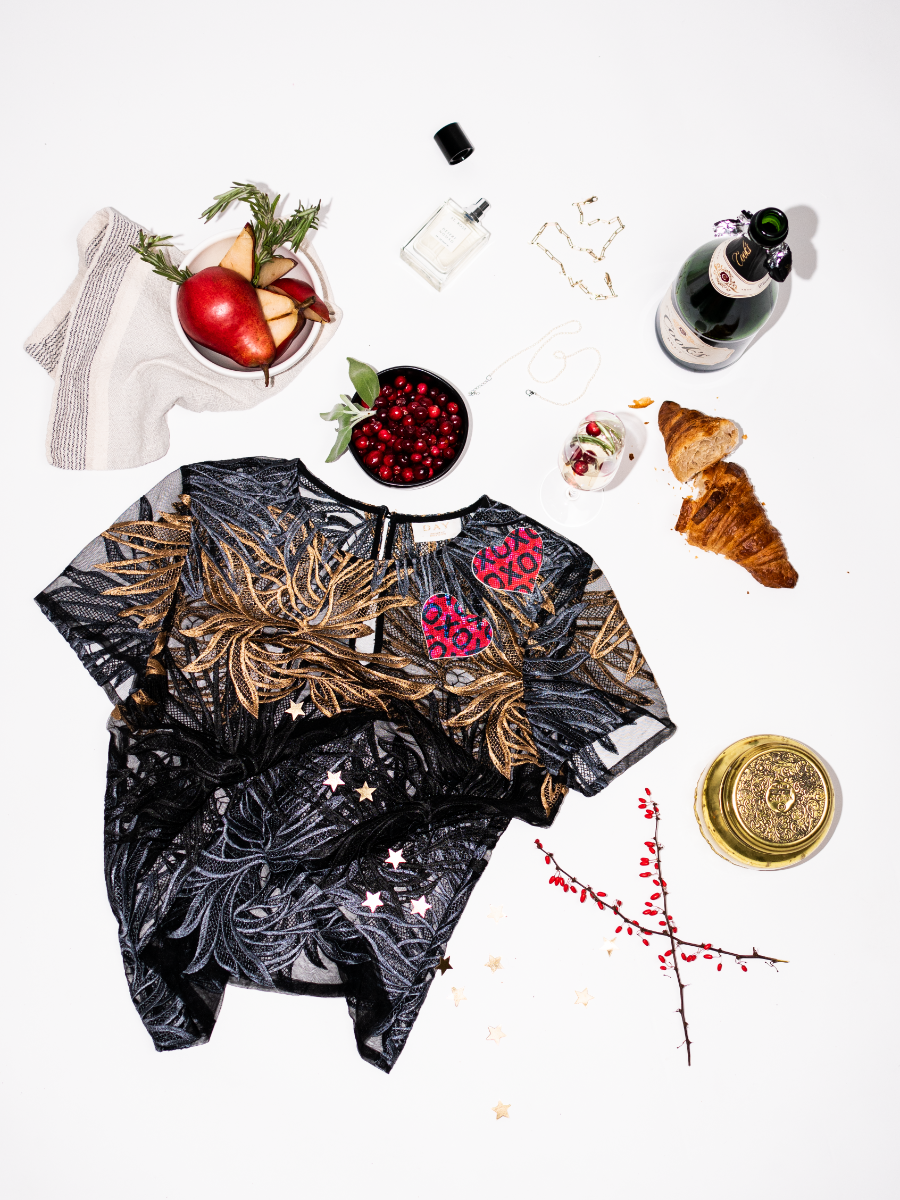 Love: Shattered Glass Disco Ball Red with Black XO Heart Nipple Pasties by Pastease®