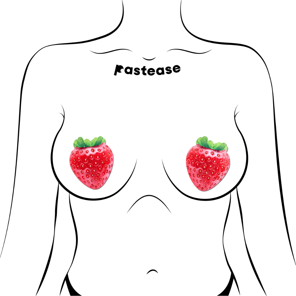 Strawberry: Sparkly Red & Juicy Berry Nipple Pasties by Pastease®