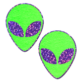 Alien: Glow-In-The-Dark with Glittering Purple Eyes Nipple Pasties by Pastease®