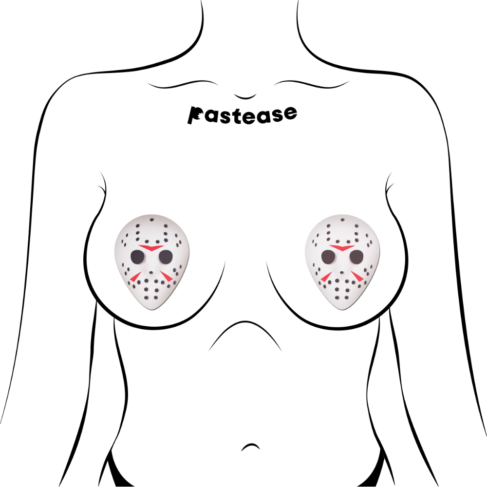 Scary Halloween Hockey Mask Nipple Pasties by Pastease®