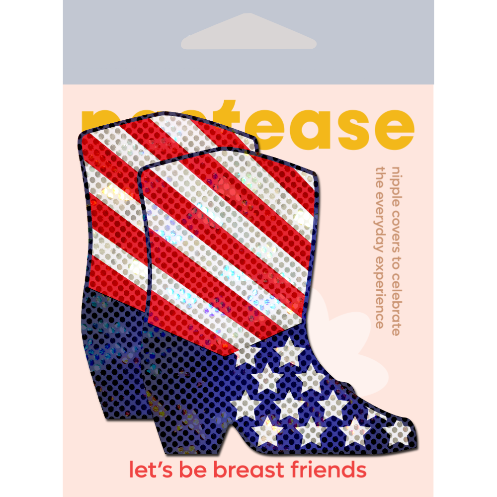 Boots: Sparkling Stars & Stripes USA Cowboy Boot Nipple Pasties by Pastease®