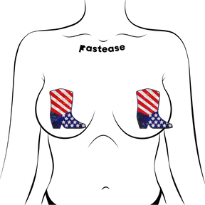 Boots: Sparkling Stars & Stripes USA Cowboy Boot Nipple Pasties by Pastease®