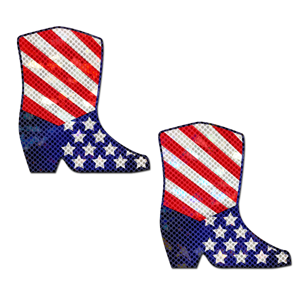 Boots: Sparkling Stars & Stripes USA Cowboy Boot Nipple Pasties by Pastease®