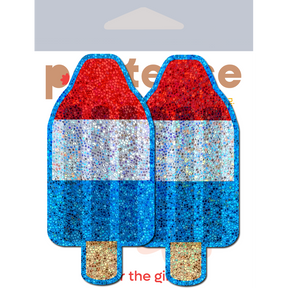Bomb Pop: Glittering Red, White & Blue USA Ice Pop Nipple Pasties by Pastease®