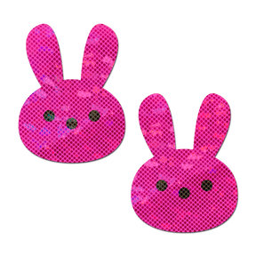 Bunny: Glittery Pink Marshmallow Easter Rabbit Nipple Pasties by Pastease®