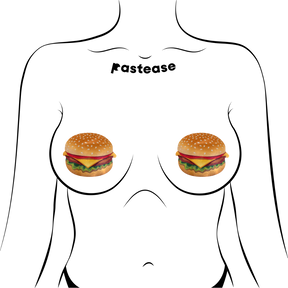Burger: Delicious Cheeseburger Nipple Pasties by Pastease®