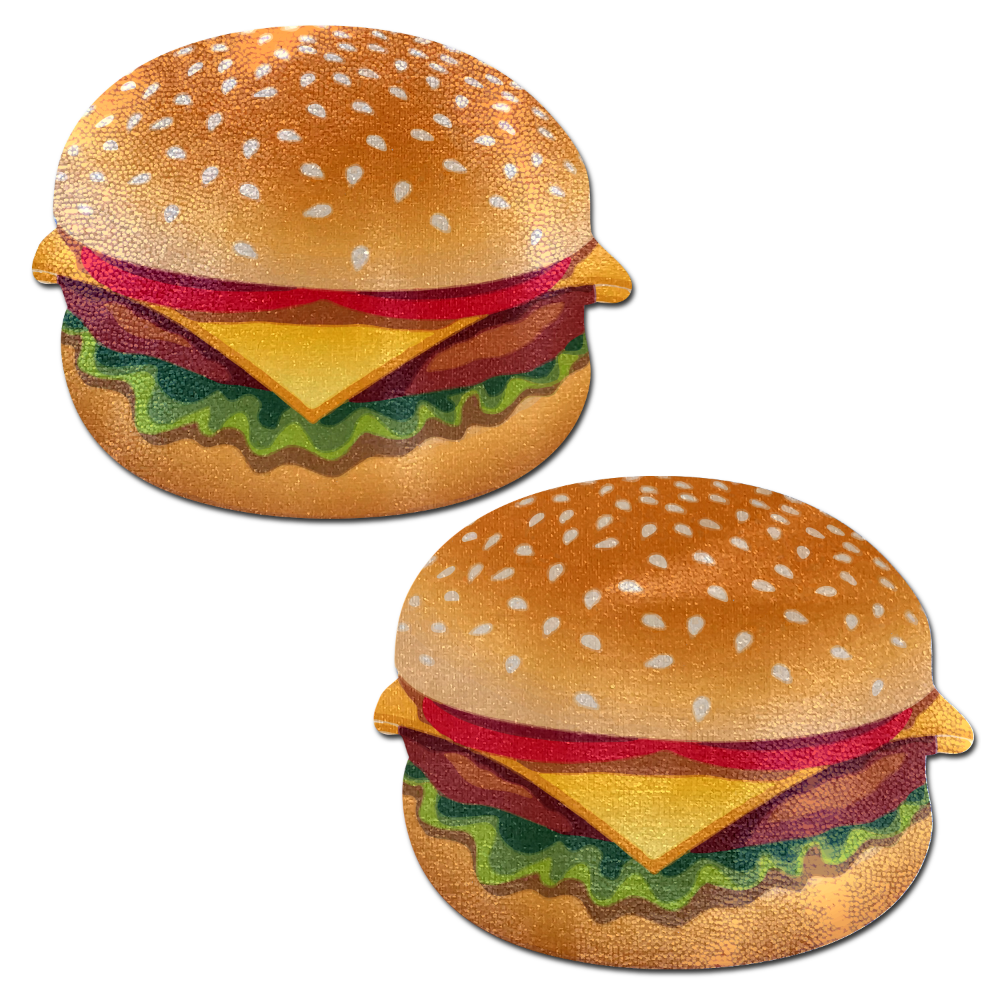 Burger: Delicious Cheeseburger Nipple Pasties by Pastease®