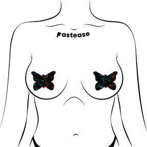 Butterfly: Shattered Glass Disco Ball Glitter Butterflies Nipple Pasties by Pastease® o/s